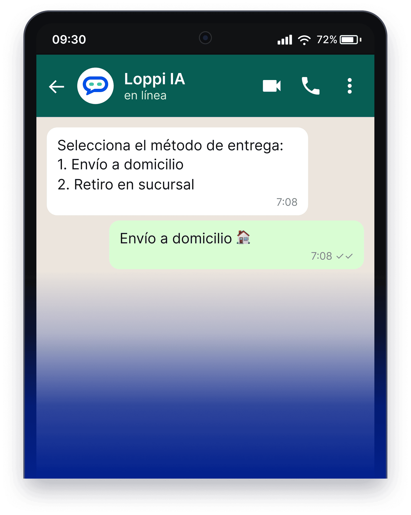 Elige método de entrega